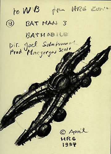 Illustration for article titled Batman Forever Missed Out On HR Giger's Alien Batmobile